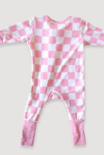 Load image into Gallery viewer, Pink Checkered Long Sleeve Onesie