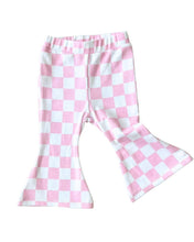 Load image into Gallery viewer, Checkered Flare Pants | Pink