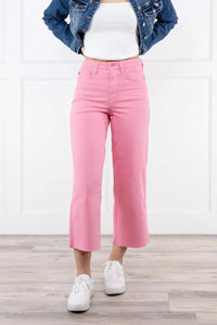 Pink Cropped Jeans