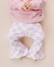 Load image into Gallery viewer, Checkered Flare Pants | Pink