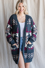 Load image into Gallery viewer, Fuzzy Aztec Cardigan