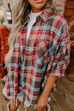 Load image into Gallery viewer, Loose Bracelet Sleeve Plaid Top