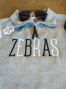 Zebras Embroidered Half Zip