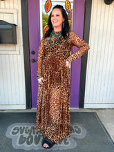 Load image into Gallery viewer, Animal Print Mesh Maxi Dress