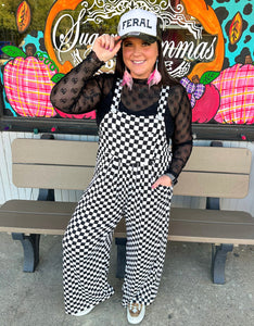 Checkered Karli Boho Overalls