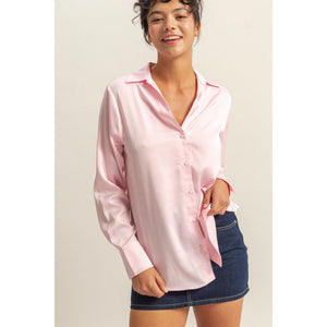 Pink Satin Blouse