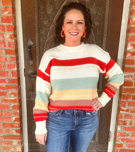 Cozy Knit Colorblock Sweater