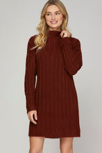 Load image into Gallery viewer, Wine Sweater Dress