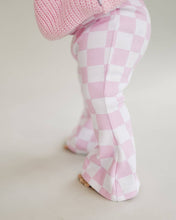 Load image into Gallery viewer, Checkered Flare Pants | Pink