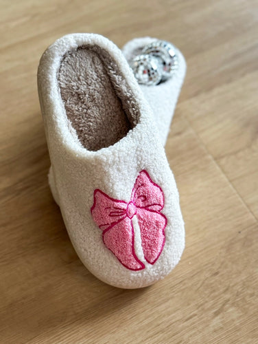 Pink Bow Slippers