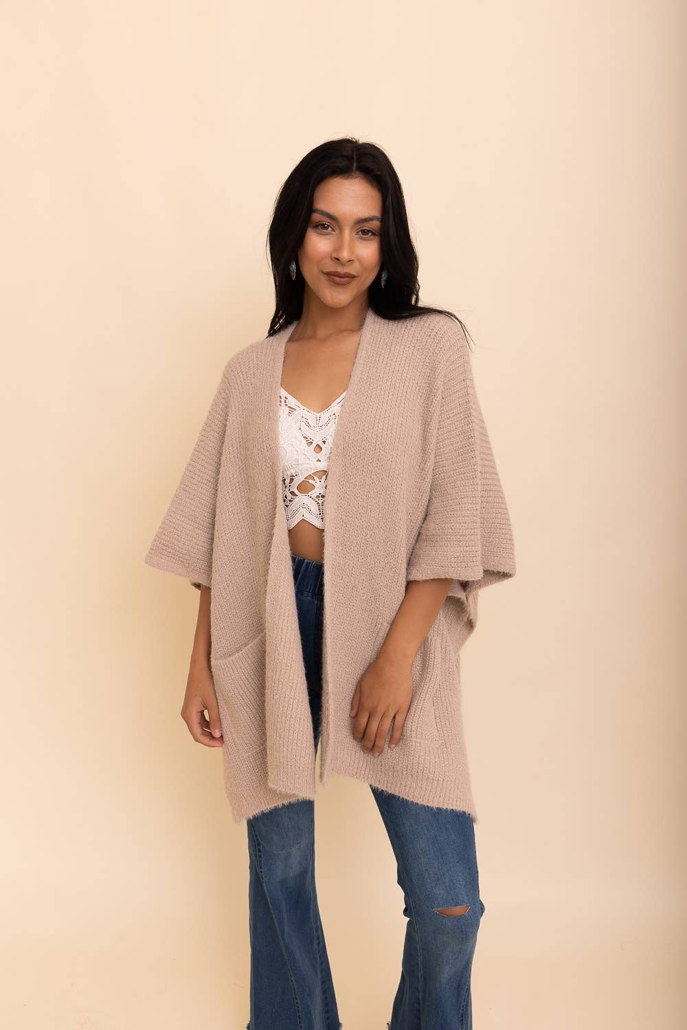 Chic Boucle Cozy Cardigan Poncho – Perfect for Fall & Winter