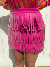 Load image into Gallery viewer, Leather Fringe Skirt